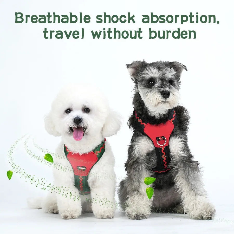 Personalized dog chest strap, anti pulling small dog harness, comfortable and breathable corgi French bulldog walking rope