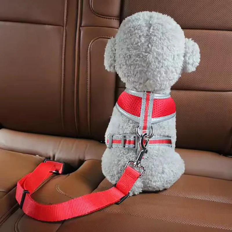 New Dog Car Seat Belt Safety Protector Travel Pets Accessories Dog Leash Collar Breakaway Solid Car Harness Pet Car Seat Belts