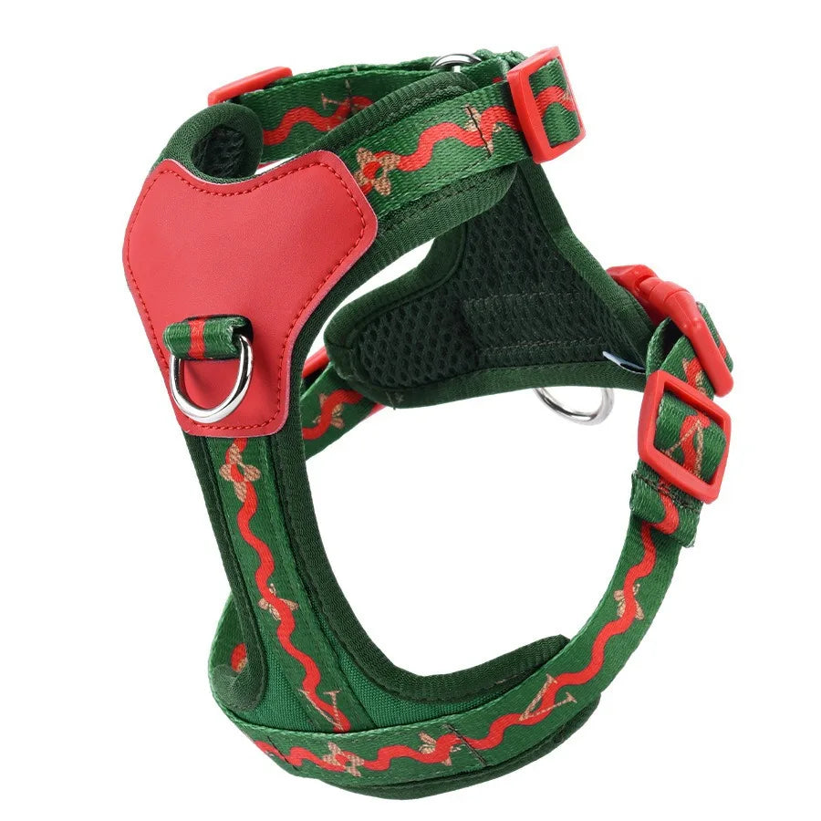 Personalized dog chest strap, anti pulling small dog harness, comfortable and breathable corgi French bulldog walking rope